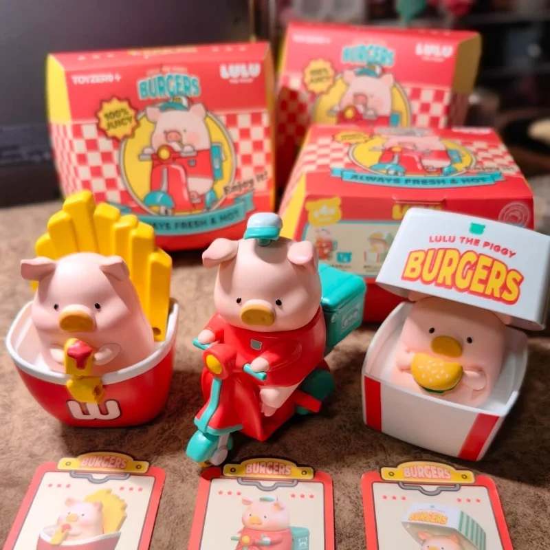 أصيلة المعلبة خنزير لولو خنزير برغر سلسلة التسليم العاجل صندوق أعمى بولي كلوريد الفينيل ديكور عمل الشكل دمية متنقلة Kawaii نموذج الاطفال هدية #2