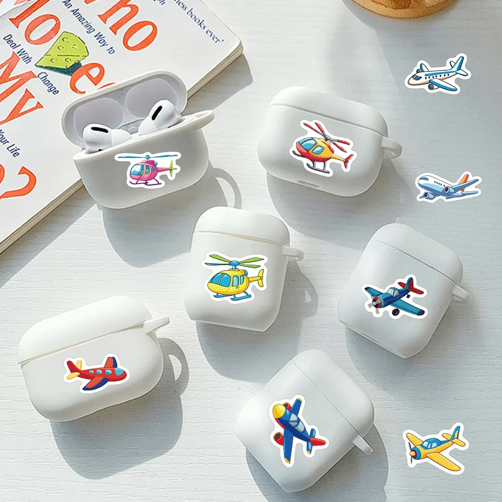 500 uds/rollo de pegatinas de sellado de dibujos animados de avión de juguete divertido DIY PVC pegatinas para ordenador portátil decoración juguete de regalo de recompensa