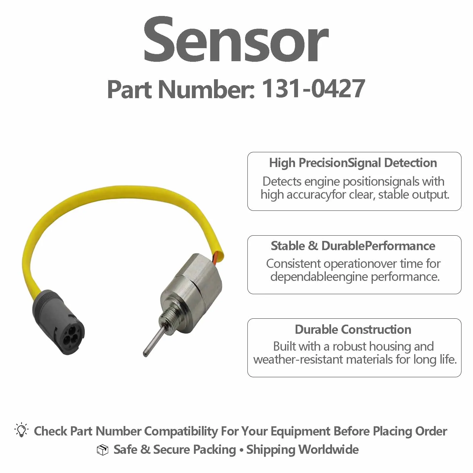 Temperature sensor 131-0427 For Caterpillar CAT 938G II 980G II 988G 988H 980G 938F 938H 990 II 950G 962G Wheel Loader