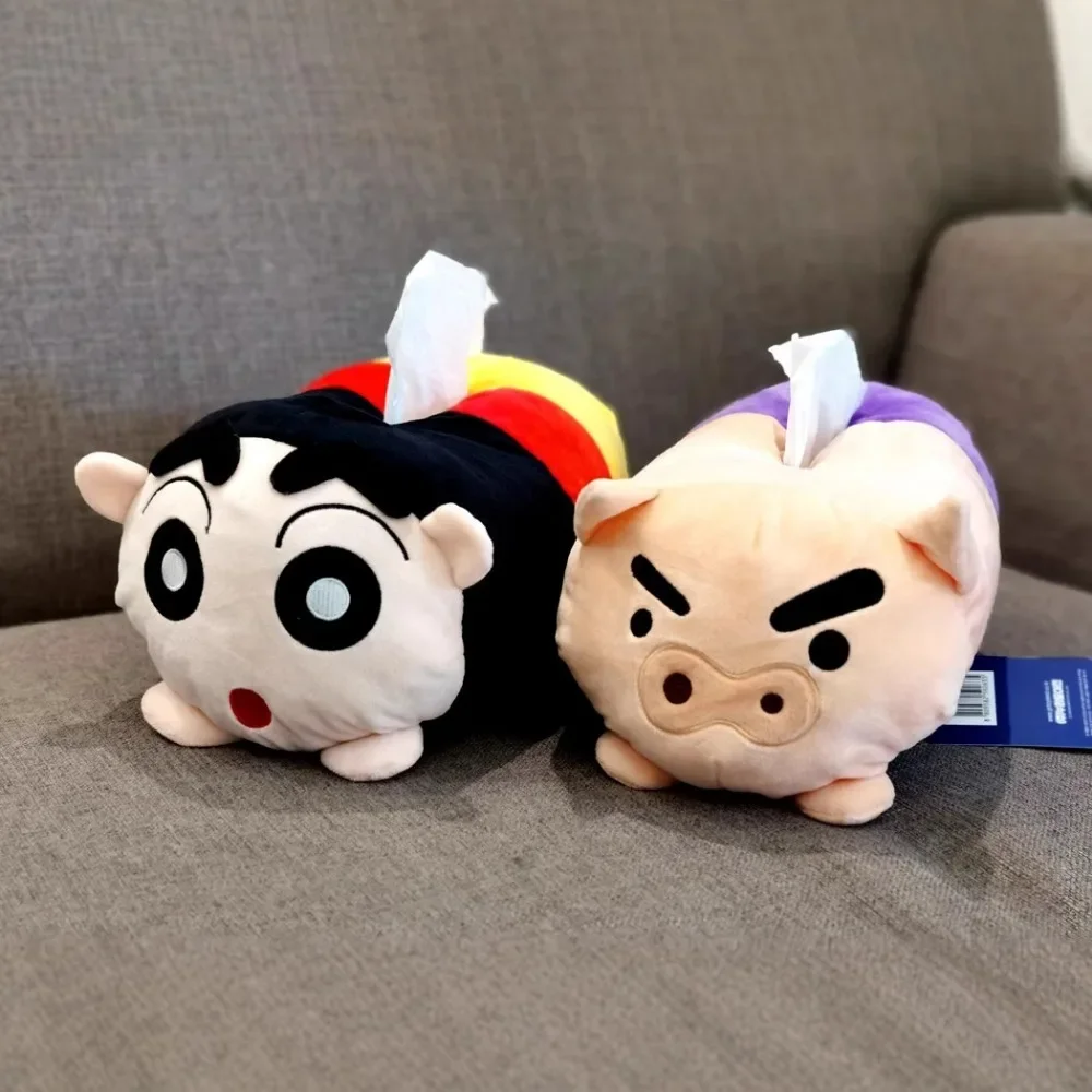 

2026 Kawaii Crayon Shin Chan Paper Box Multi Functional Anime Cute Cartoon Peripheral Cute Car Tissue Paper Box Girl's Gift Toys