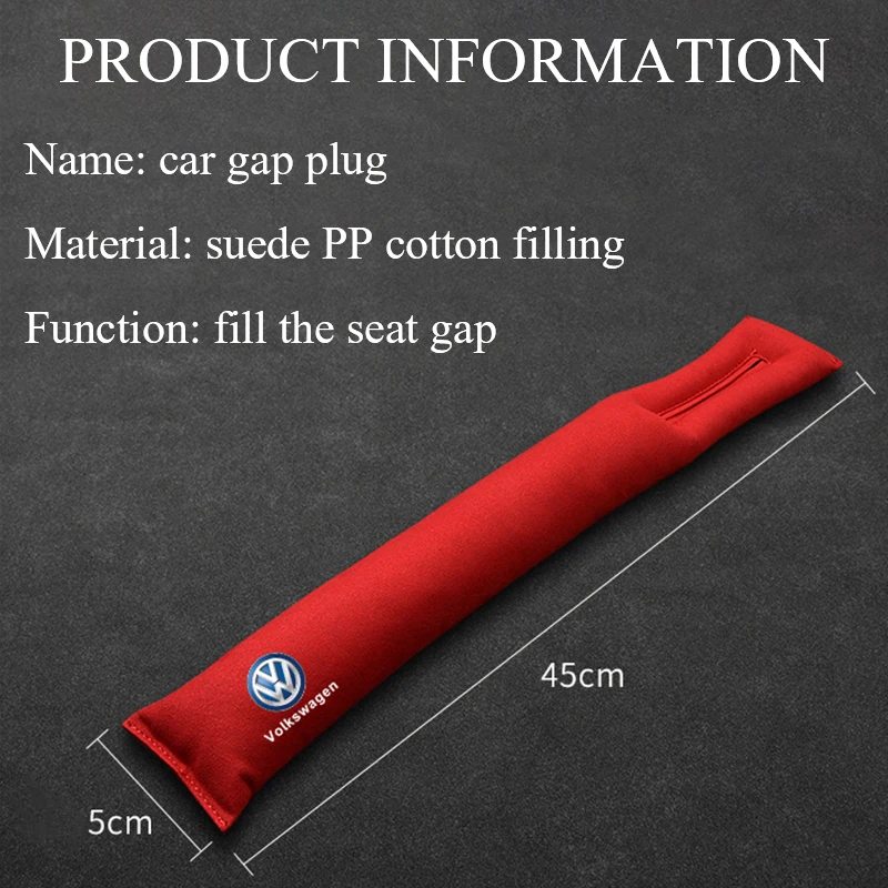 1pcs car seat gap filler suede gap plug gasket suitable for Volkswagen VW RLine GTI Golf Polo GTD Passat Tiguan MK5 TSI Jetta