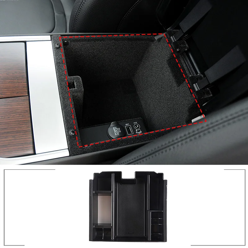 

For Jaguar XF 2008-2015 ABS Black Car Central Storage Box Door Phone Glove Armrest Box Car Accessories