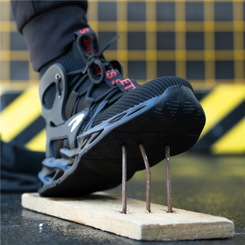 2024 New Safety Shoes Men Boots High Top Work Sneakers Steel Toe Cap Anti-smash Indestructible Shoes Puncture-proof Work Boots