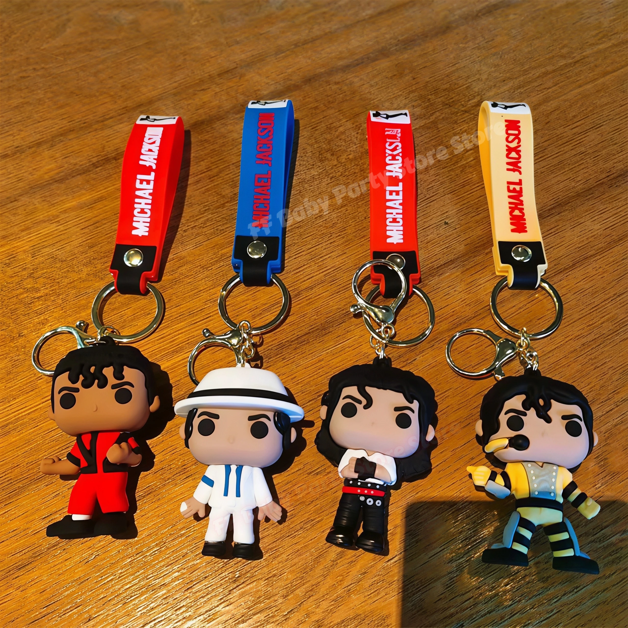MJ Keychain Music Idol Doll Machine Key Chain Handbag Pendent Birthday Surprises Gifts for Birthday Guests Party Supplies Favor