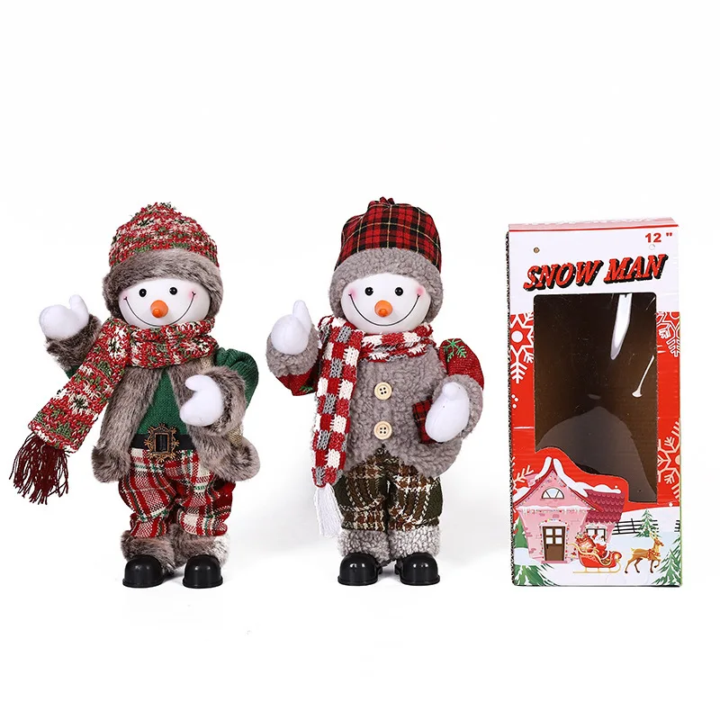 Newest Electric Christmas Santa Claus Snowman Decorative Ornament Christmas Children's Toys Gifts Christmas Music Swing Snowman