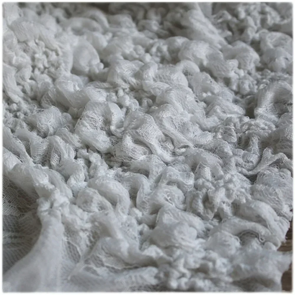 

Белая плиссированная ткань для шитья своими руками, платье-пальто, креативный модный дизайн одежды, оптовая продажа, хлопок, полиэстер, материал