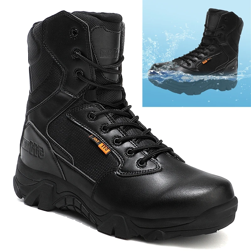 Golden Sapling Plus Size Men's Combat Dersert Boots Fashion Waterproof Man Outdoor Tactical Ankle Boot Leisure Hiking Shoes Male