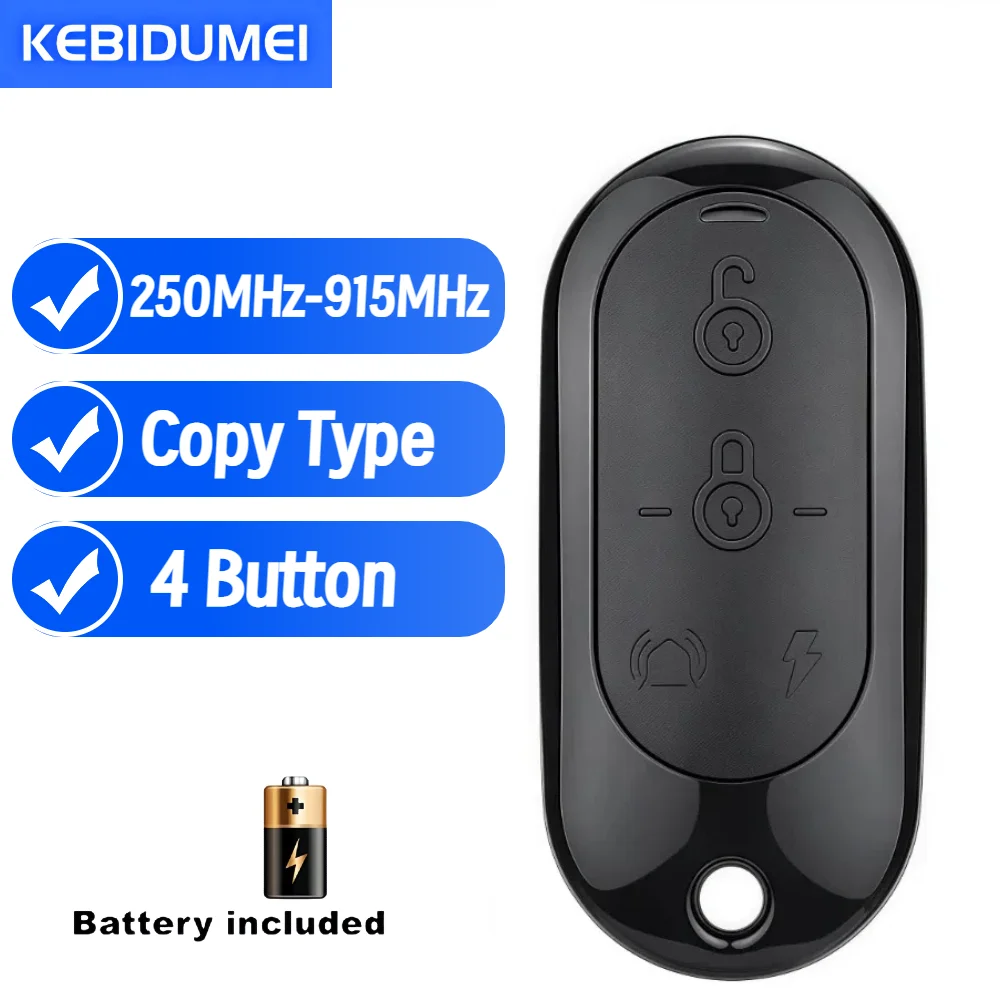 250 MHz-915 MHz Mehrfrequenz-Garagentor-Fernbedienung RF 4CH Duplikator 868 MHz 433 MHz Festcode-Sender für Alarmsystem