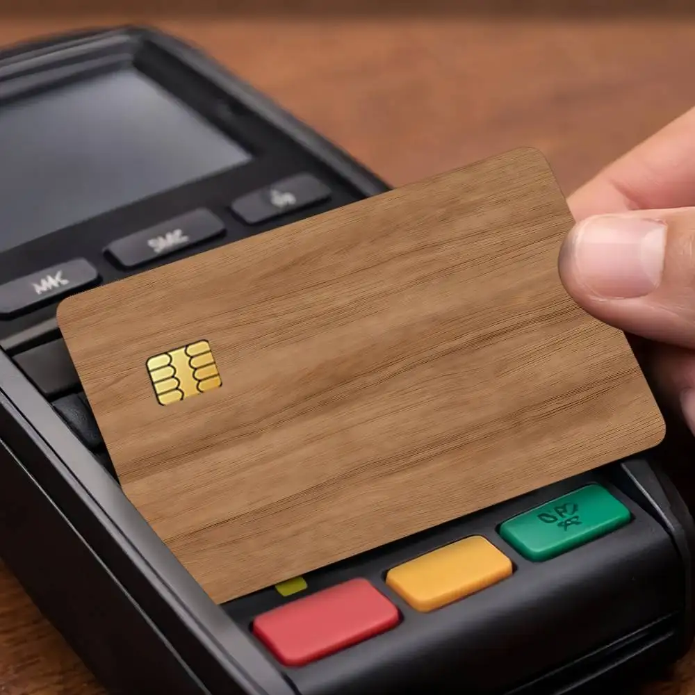 Colors Wood Texture Credit Card Public Transportation Cards Protective Sticker Waterproof Card Face Decoration 4PCS