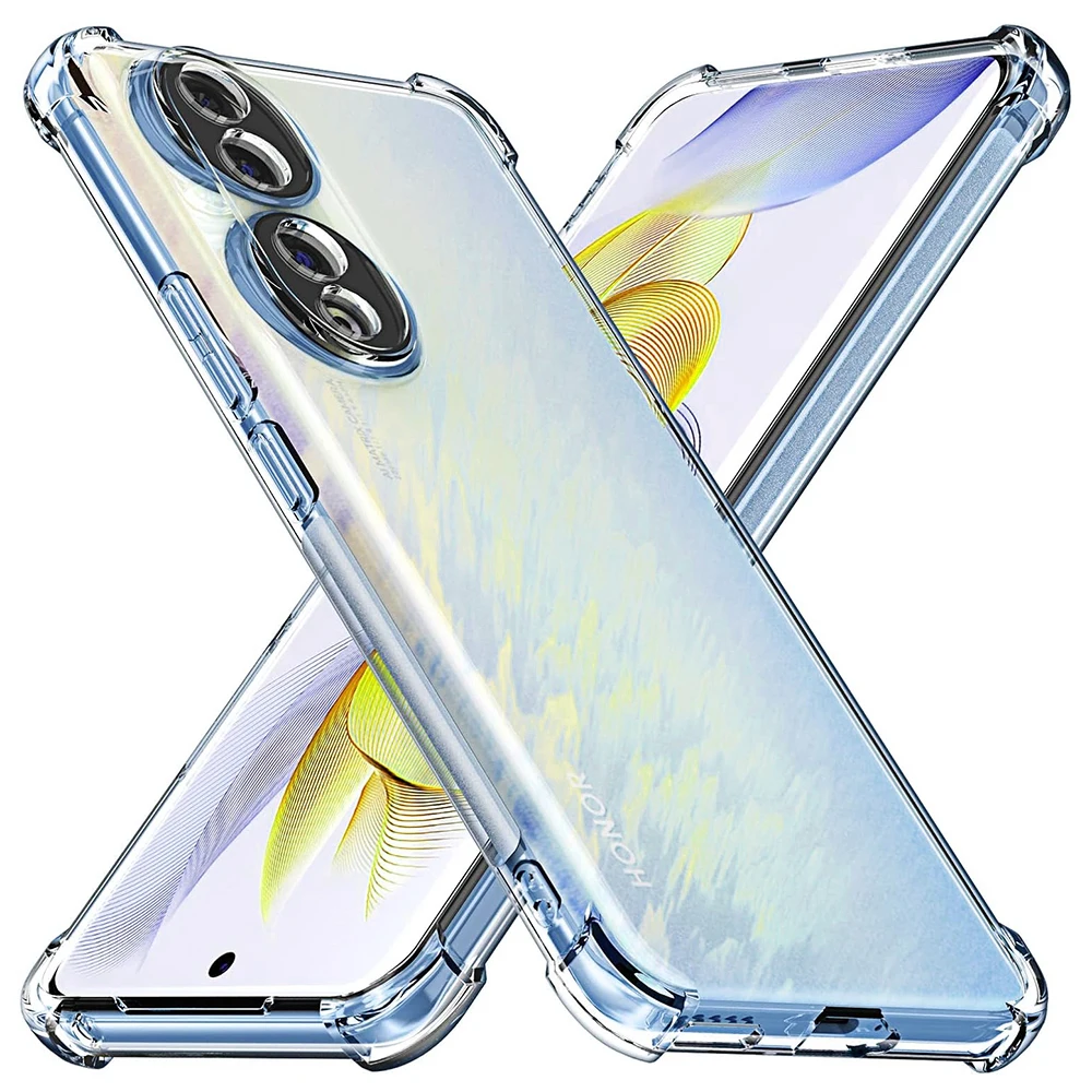 Casing lembut silikon Anti guncangan kantung udara untuk Huawei Honor 200 90 70 50 Lite Pro transparan penutup belakang cangkang ramping antiguncangan