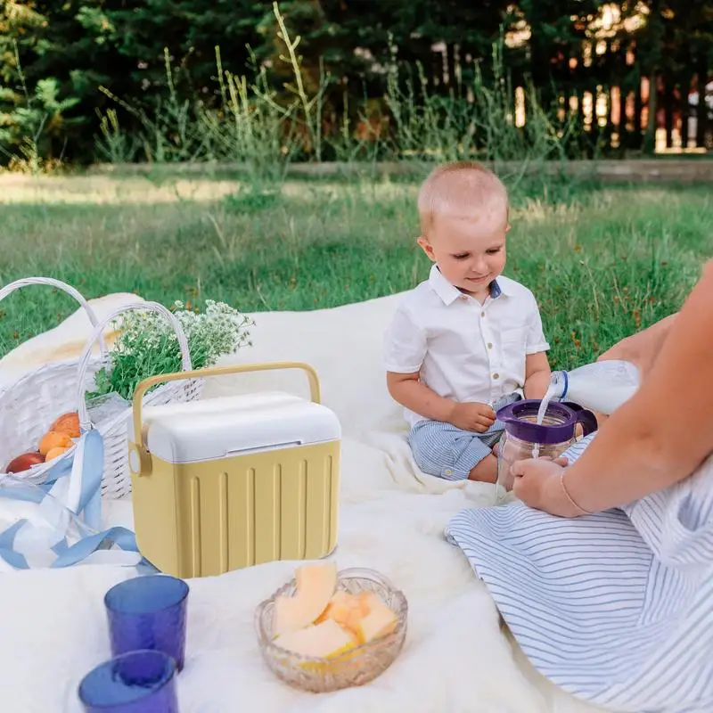 

Cool Box Outdoor Insulated Box 6L Cooling Chest With Ice Pack Camping Refrigerator For Meal Prep Road Trip Travel Fishing