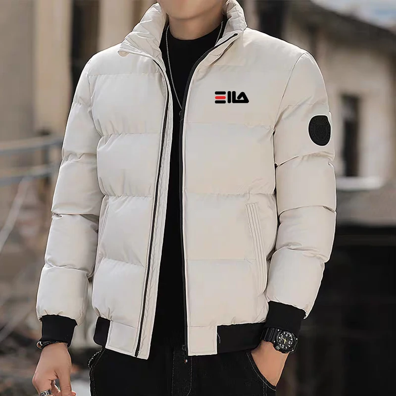 

Fashion autumn and winter short men's thick warm coat, outdoor windproof new zipper printed men's casual jacket M-5XL