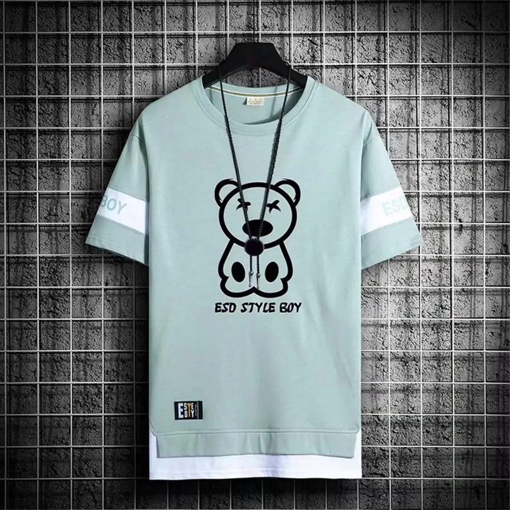 Summer Short Sleeves Harajuku Korea Fashion White Black T Shirt Streetwear Hip Hop Oversize T-shirt Mens Top Tees Tshirt Clothes