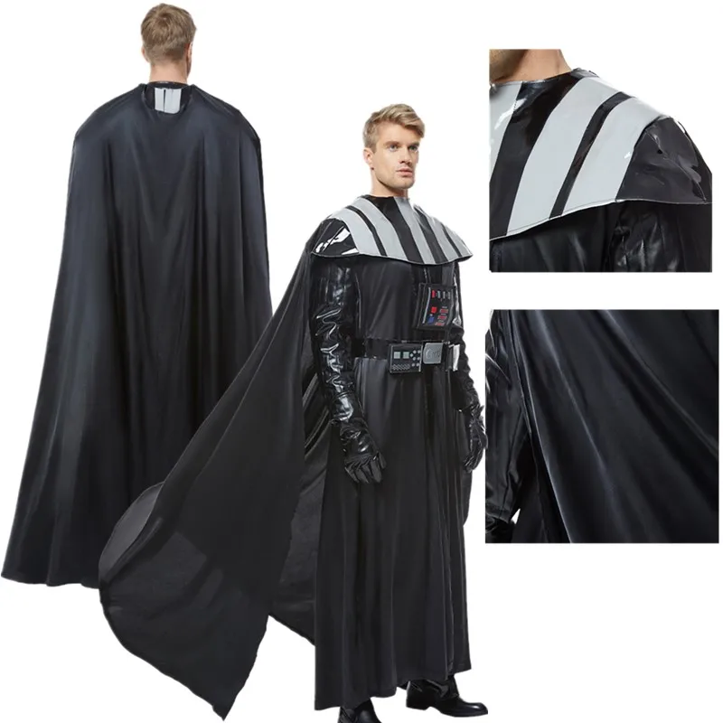 Darth Cosplay Costume Space Battle Fantasia Vader Jumpsuit Vest Cloak Uniform Outfits Halloween Carnival Party Disguise Suit