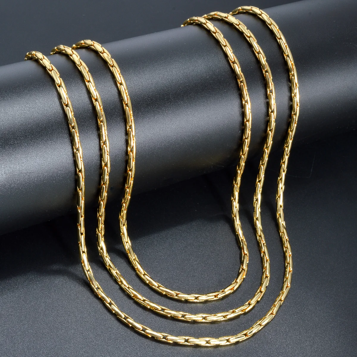 Hiphop Punk Curb Cuban Link Chain Necklace for Women Man Statement Gold Color Copper Necklace Fashion Wedding Engagement Jewelry