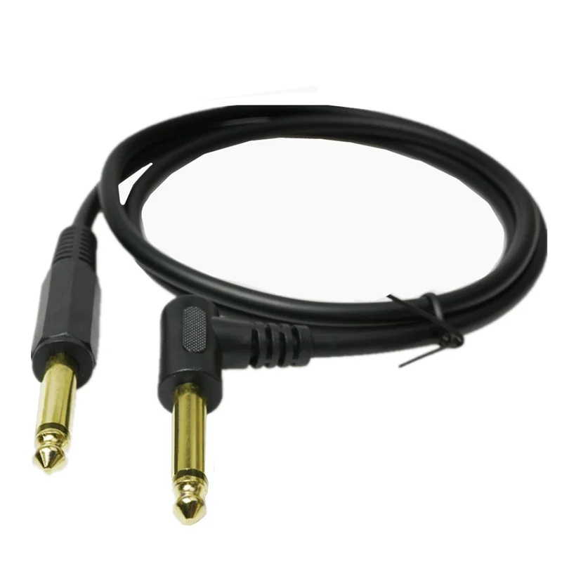 6.35mm 1/4 inch 90 Degree Right Angle Jack Audio Mono Guitar Cable 1m