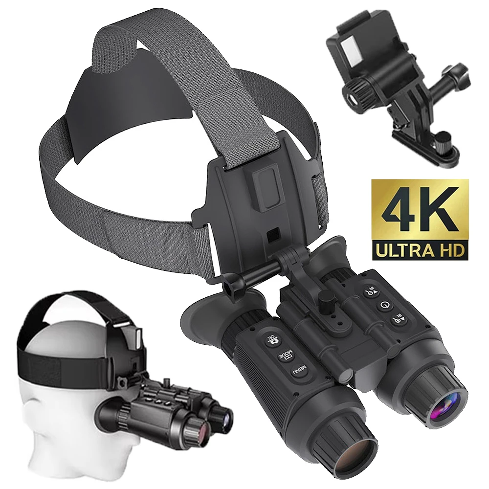 

NV8310 Naked-eye 3D Head-mounted Tactical Telescope Camera 4K UHD Infrared Binoculars for Hunting Camping Day and Night Use