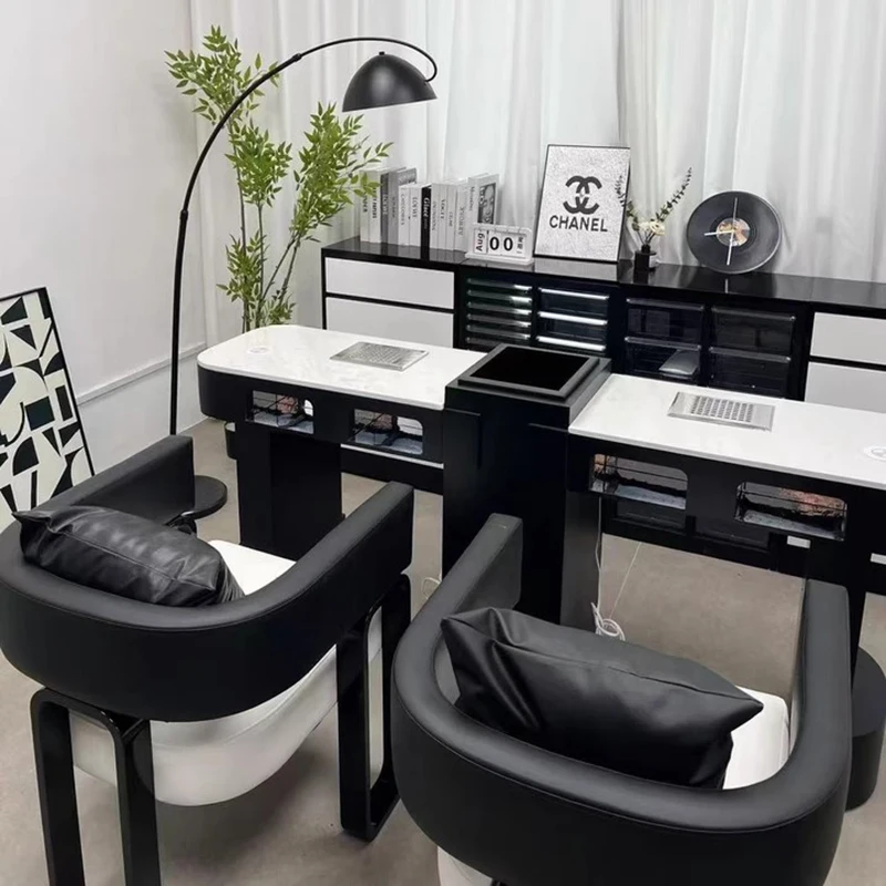 طاولة أظافر عصرية فريدة من نوعها احترافية وحديثة ولطيفة ومتعددة الوظائف مع مجمع الغبار وأثاث طاولة ممتاز #5