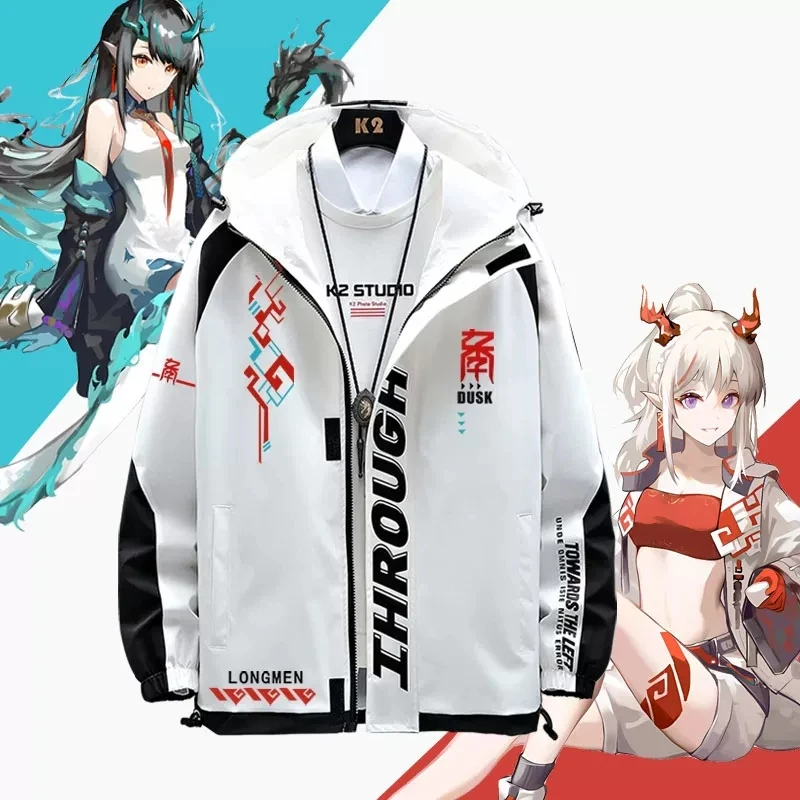 Stock Arknights Dusk Nian Cospaly Costume Hoodie Casual Coat Women Men Long Sleeve Zipper Sweatshirt Tops Jacket Costume