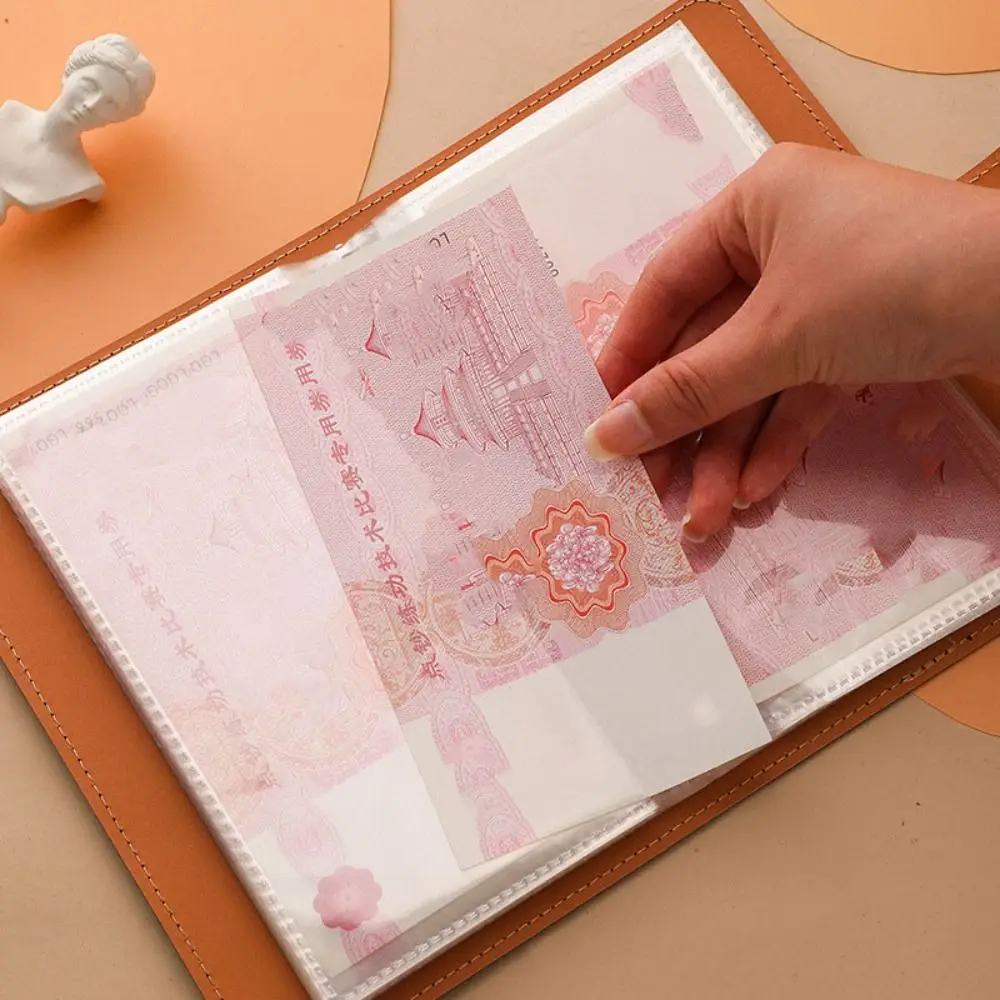 Cartoon Letter 100 Envelope Challenge Binder PU Leather Wallet Storage Cash Budget Notebook 50 Sheets Cash Envelopes