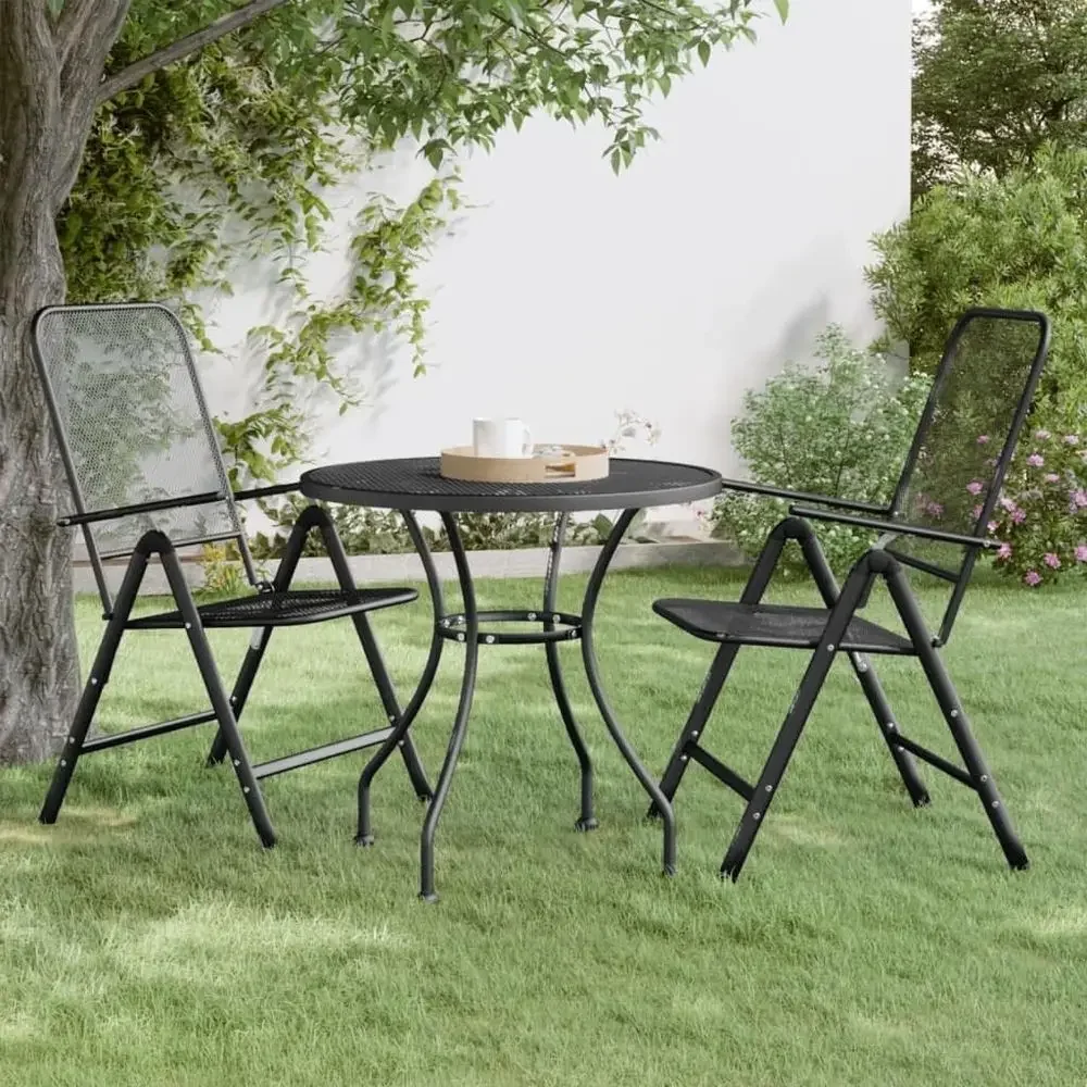 Durable Metal Mesh Outdoor Round Table, Suitable for Camping, Picnics, and Patio Use