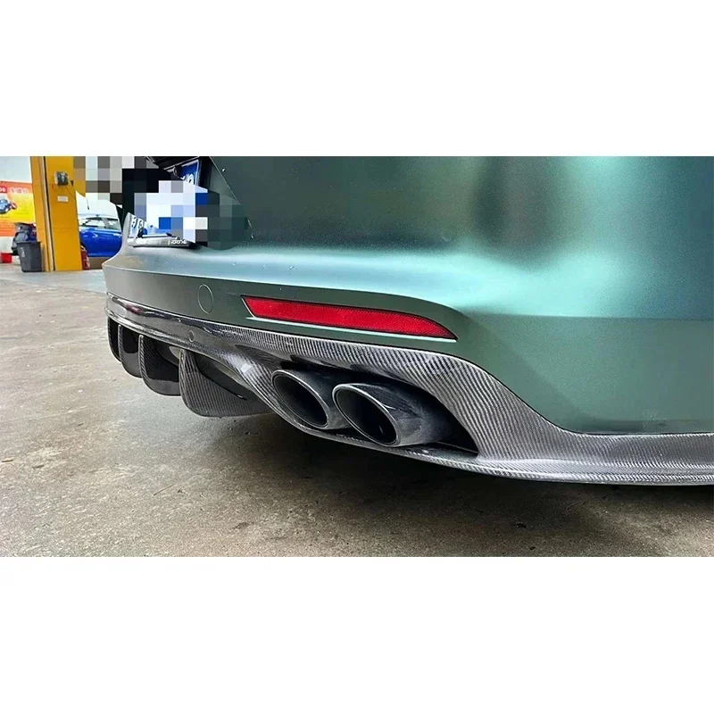 Para porsche panamera 971 fibra de carbono carro amortecedor traseiro difusor divisores traseiros spoiler traseiro lábio shunt l acessórios do carro corpo kit