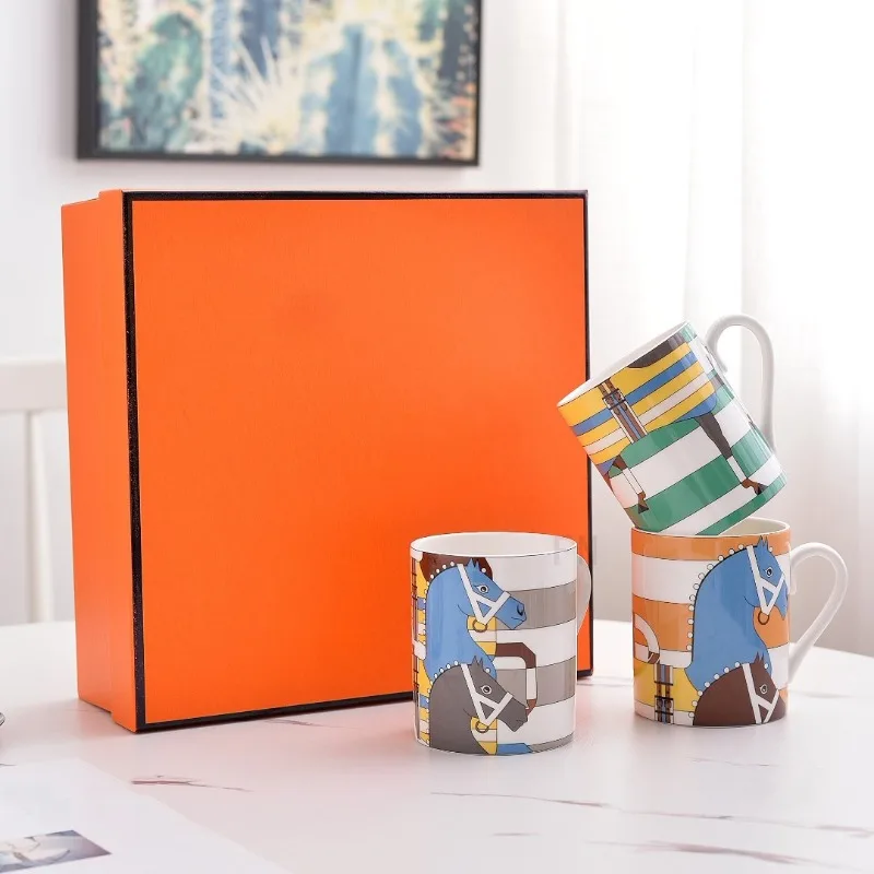 Ceramic 300ml Mug Large Capacity Water Cup for Home Daily Use Stylish Coffee Tea Cup Durable Tableware for Office Kitchen