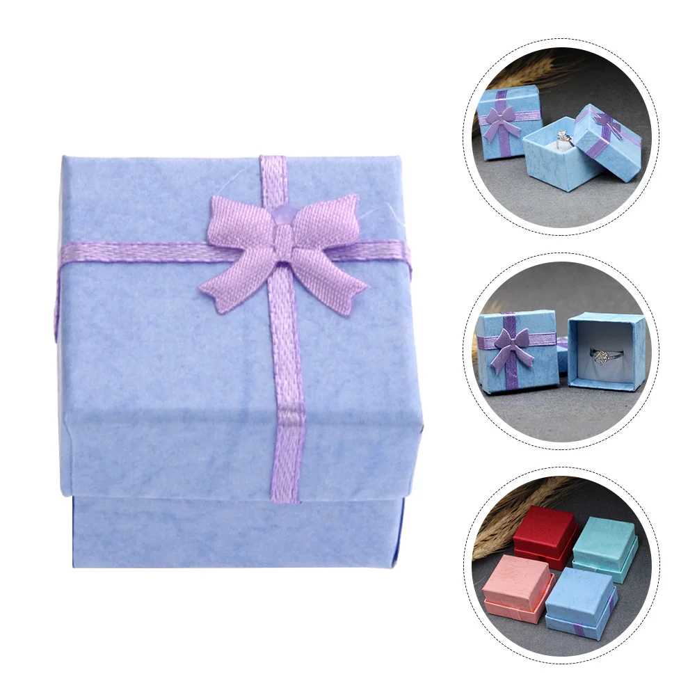 

12Pcs Jewelry Box Set Bowknot Decorative Storage Case Small Gift Present Ring Earrings Organizer Protective Holder