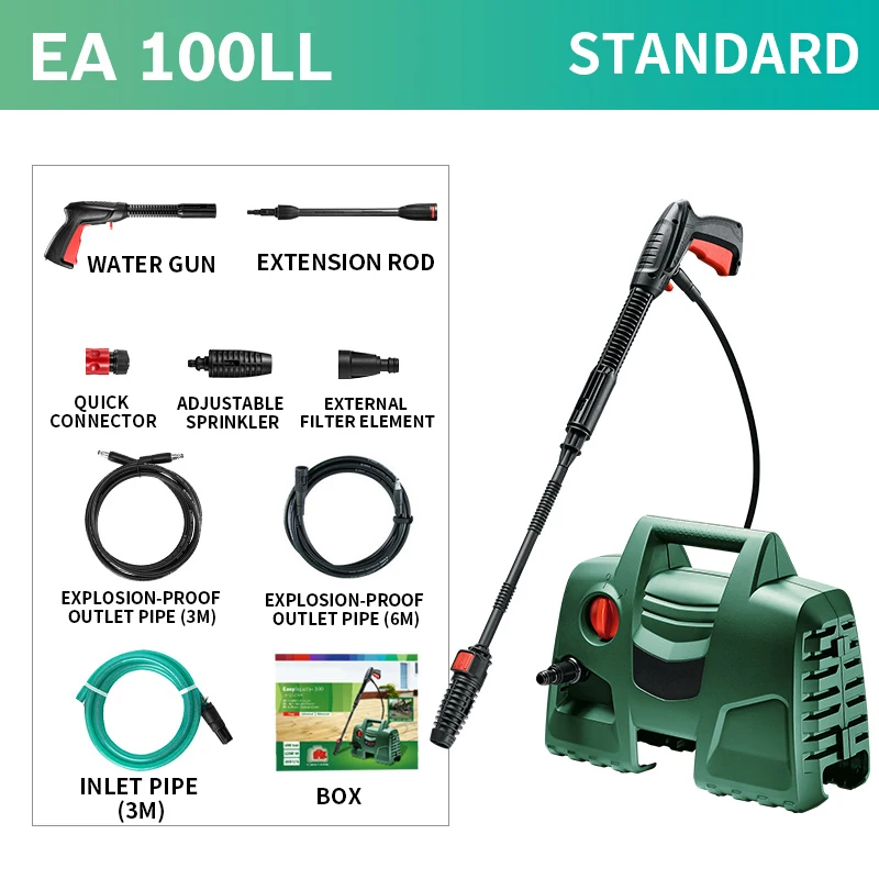 EA 100LL High Pressure Car Washing Machine 1100W Washing Machine Household Portable Water Gun Electric Car Washing Tool