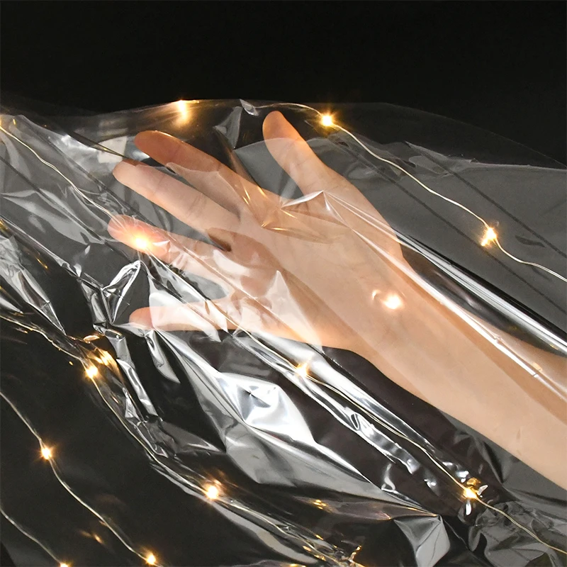 60x60cm LED Luminous Flower Wrapping Paper Waterproof Bouquet Packaging Plastics Material Proposal Wedding Birthday Party Decor