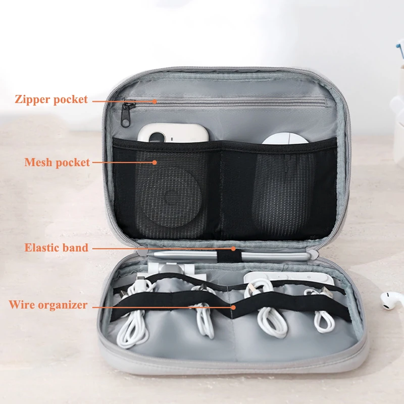 حقيبة تنظيم سلكية رقمية للسفر ، الماوس والإكسسوارات ، حقيبة مستحضرات التجميل مع سحاب ، سعة كبيرة ، حقيبة ماكياج مقاومة للماء ، جديدة