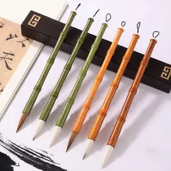 Oil Watercolor Chinese Calligraphy Brush Wood Wolf Hair Scriptures Writing Brush Oil Painting Art Paint Brush Art Supplies