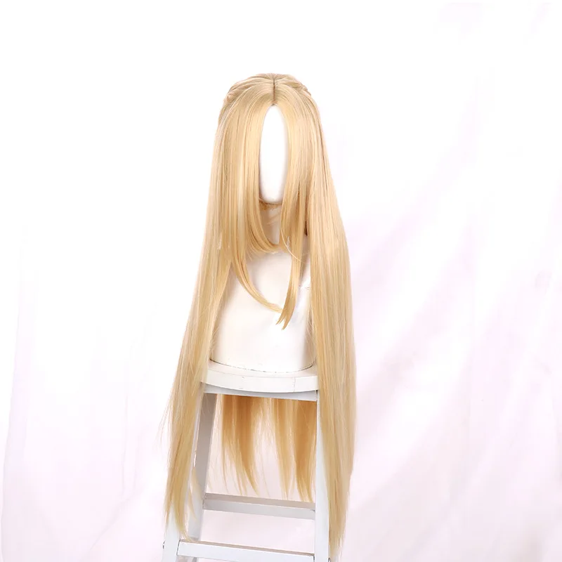 Douluo Continent Qianrenxue Cosplay Wig, Golden Long Hair Braided Wig, 90CM Long Hair
