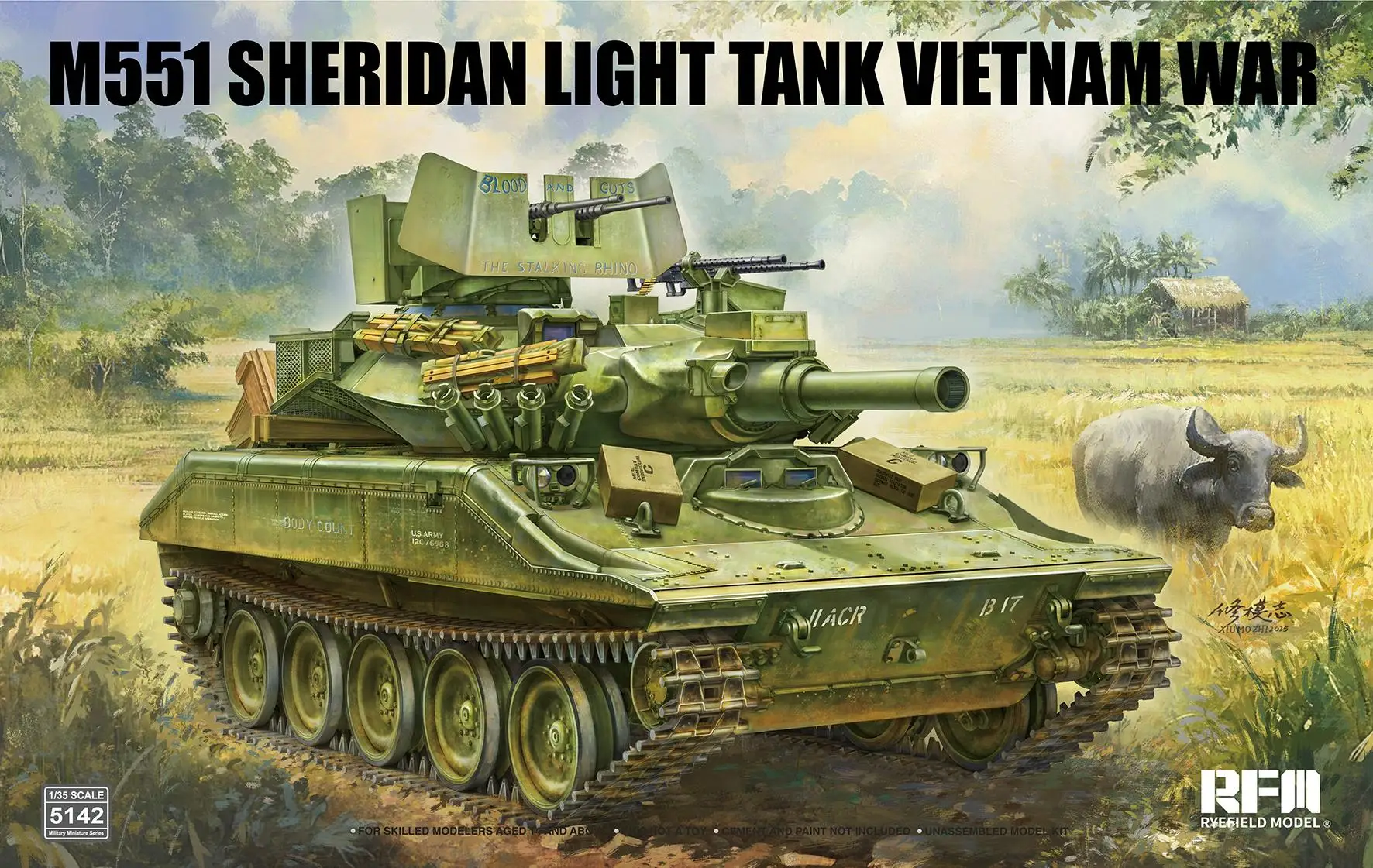 

RYEFIELD RM5142 Масштаб 1/35, M551, легкий танк Sheridan, комплект модели война во Вьетнаме
