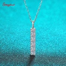 Smyoue D Color 5 Gems Full Moissanite Necklace for Women Man Sparkling Lab Created Diamond Pendant S925 Sterling Silver 925