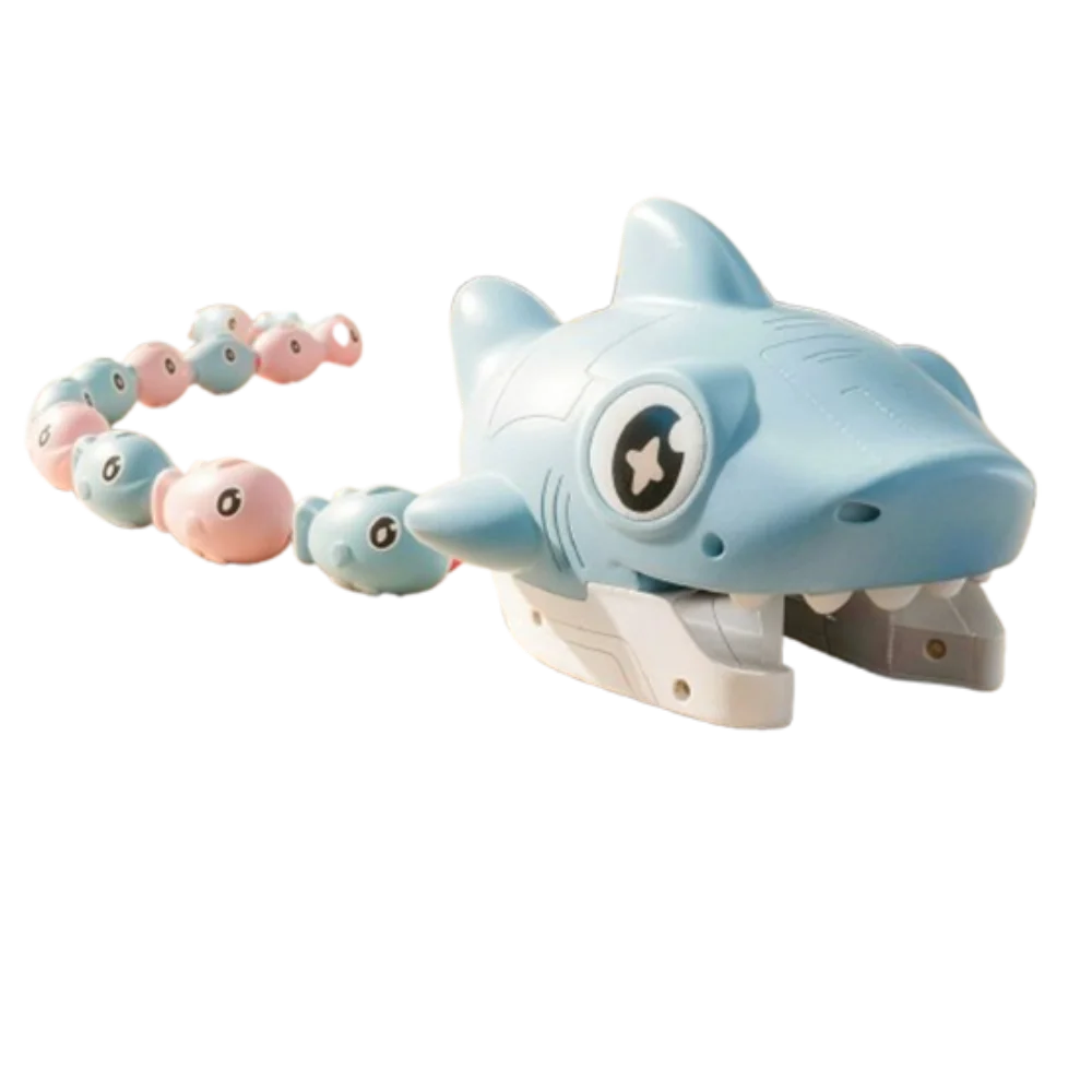 Magnetic RC Shark Snake Car Toy Rechargeable Bead Eating Greedy Snake Car 2 Players Interactive Magnetic RC Car Boys Toy