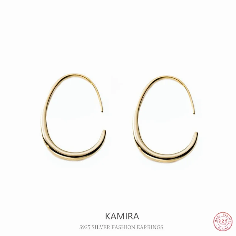 KAMIRA 925 Sterling Silver Korean Fashion Minimalist C Piercing Earrings for Women Wedding Party Elegant Gentle Delicate Jewelry