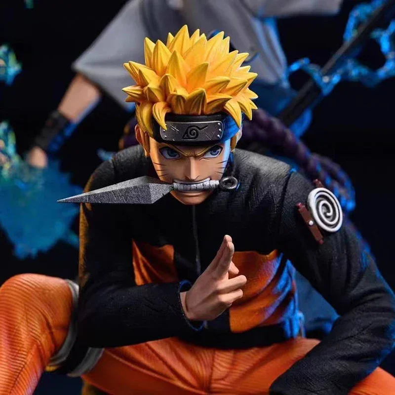 Anime Naruto Figuren GK Uzumaki Naruto Uchiha Sasuke Actiefiguren Binding 01 PVC Collectie Model Cool Ornament Desktop Speelgoed