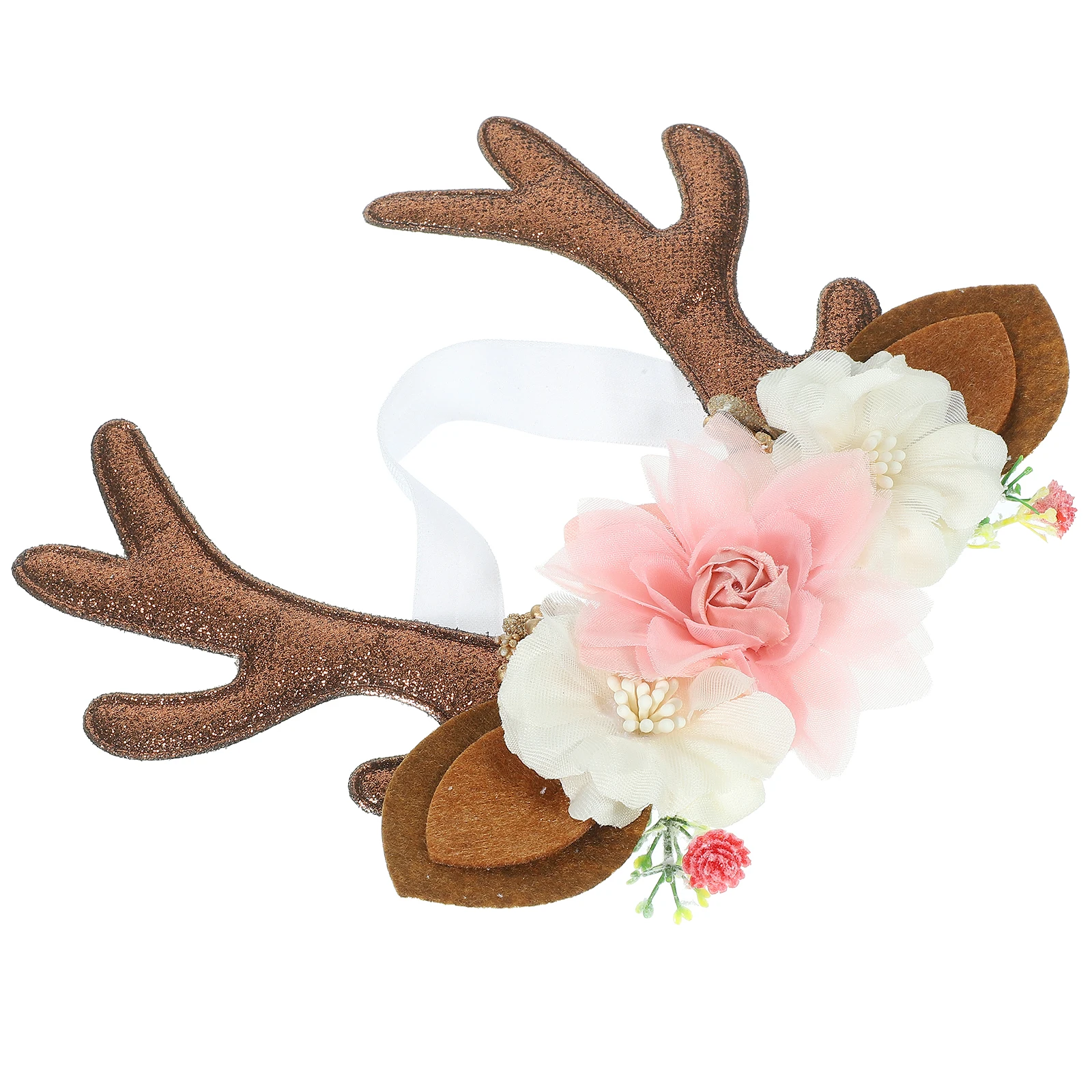 

Christmas Deer Horn Headband Antler Hairband Elk Ears Elastic Headband Xmas Party Lightweight Comfortable