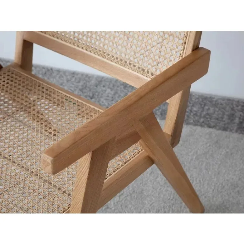 Simple Modern Dining Room Furniture Solid OAK Wood Legs Rattan Dining Chair Italian Chair