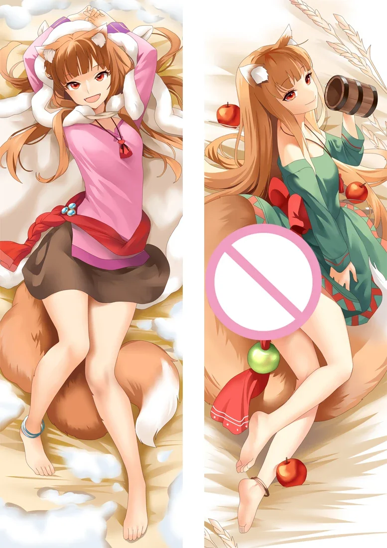 180CM Brand New Spice and Wolf Anime Dakimakura Japanese Hugging Body Pillow Cover Holo Lawrence Bedding Pillowcase Otaku Pillow