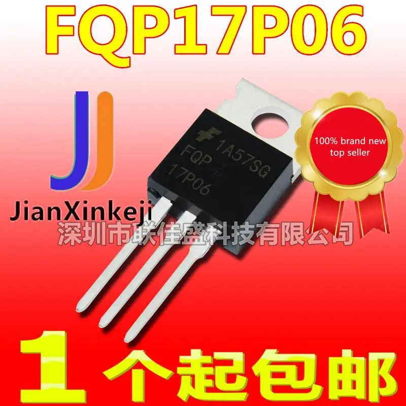 10Pcs 100% Original New In สต็อก FQP17P06 -60V -17A P ช่อง-220 MOS field Effect Tube