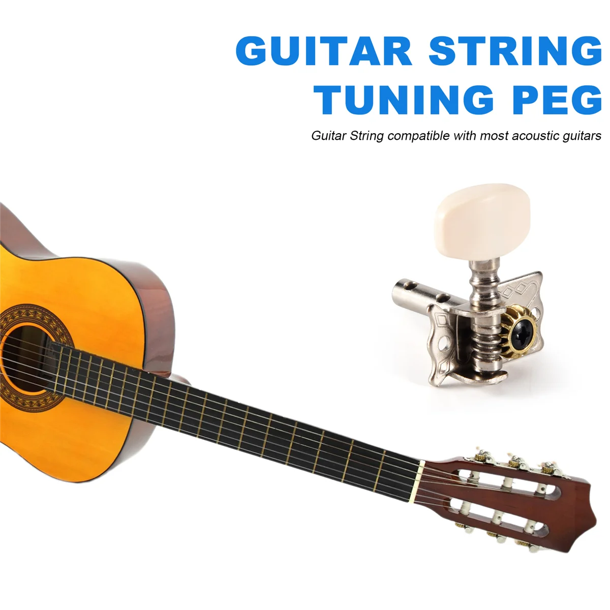 6 ชิ้นกีตาร์อะคูสติก String Tuning Peg จูนเนอร์หัวเครื่อง