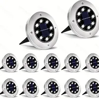Solar LED Floor Lamp 8LED Outdoor Lawn Light Waterproof Underground Lamps for Lawn Decoration Garden Terrace Courtyard