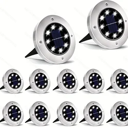 Solar LED Floor Lamp 8LED Outdoor Lawn Light Waterproof Underground Lamps for Lawn Decoration Garden Terrace Courtyard
