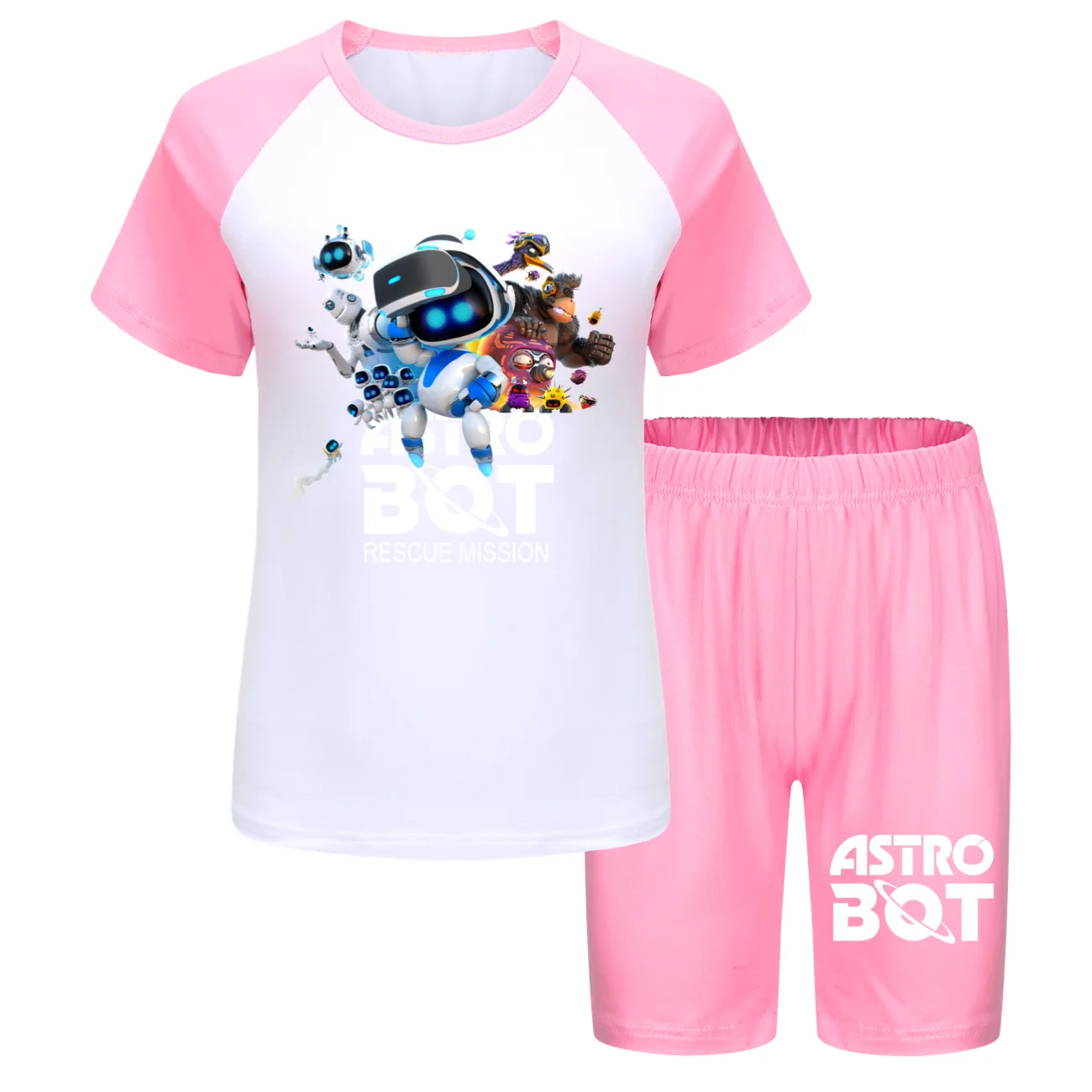 Game Astro Bot Clothes Summer Kids ASTROBOT Playroom T-shirt Shorts 2pcs Set Baby Girls Short Sleeve Pajama Sets Boys Clothing