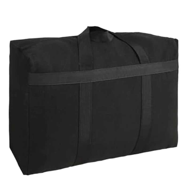 Tas penyimpanan kanvas tas Duffle Organizer tas untuk penyimpanan bergerak hemat ruang hitam tahan lama mudah digunakan Bags