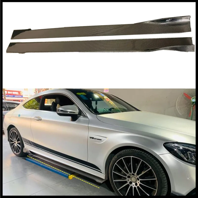 For Mercedes Benz E Class W238 C238 260 300 350 E63S 2016-2023 REAL Carbon Fiber Body Side Skirt Kit Lip Spoiler High Quality