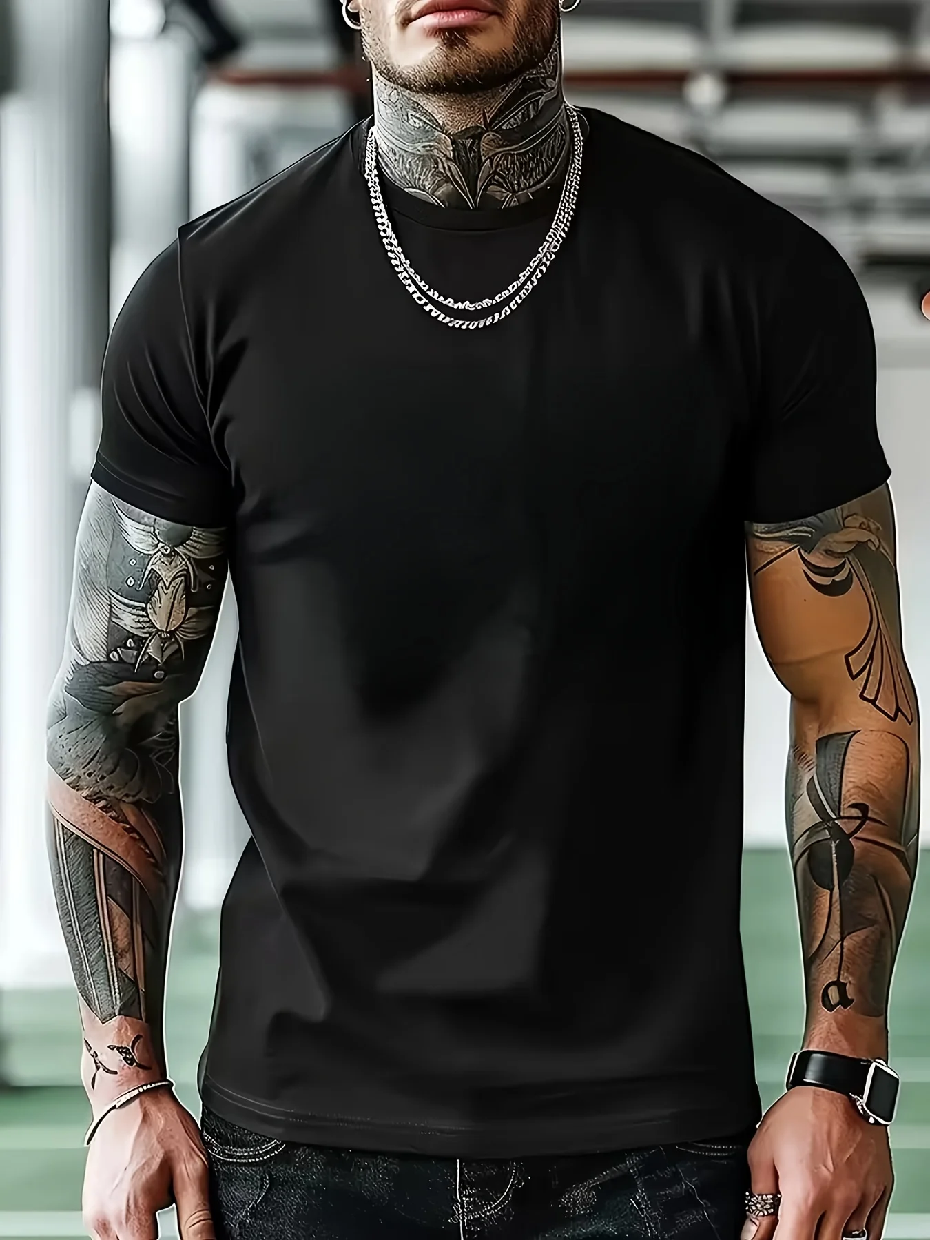 A black T-shirt printed with the logo of the 1970s TV series 