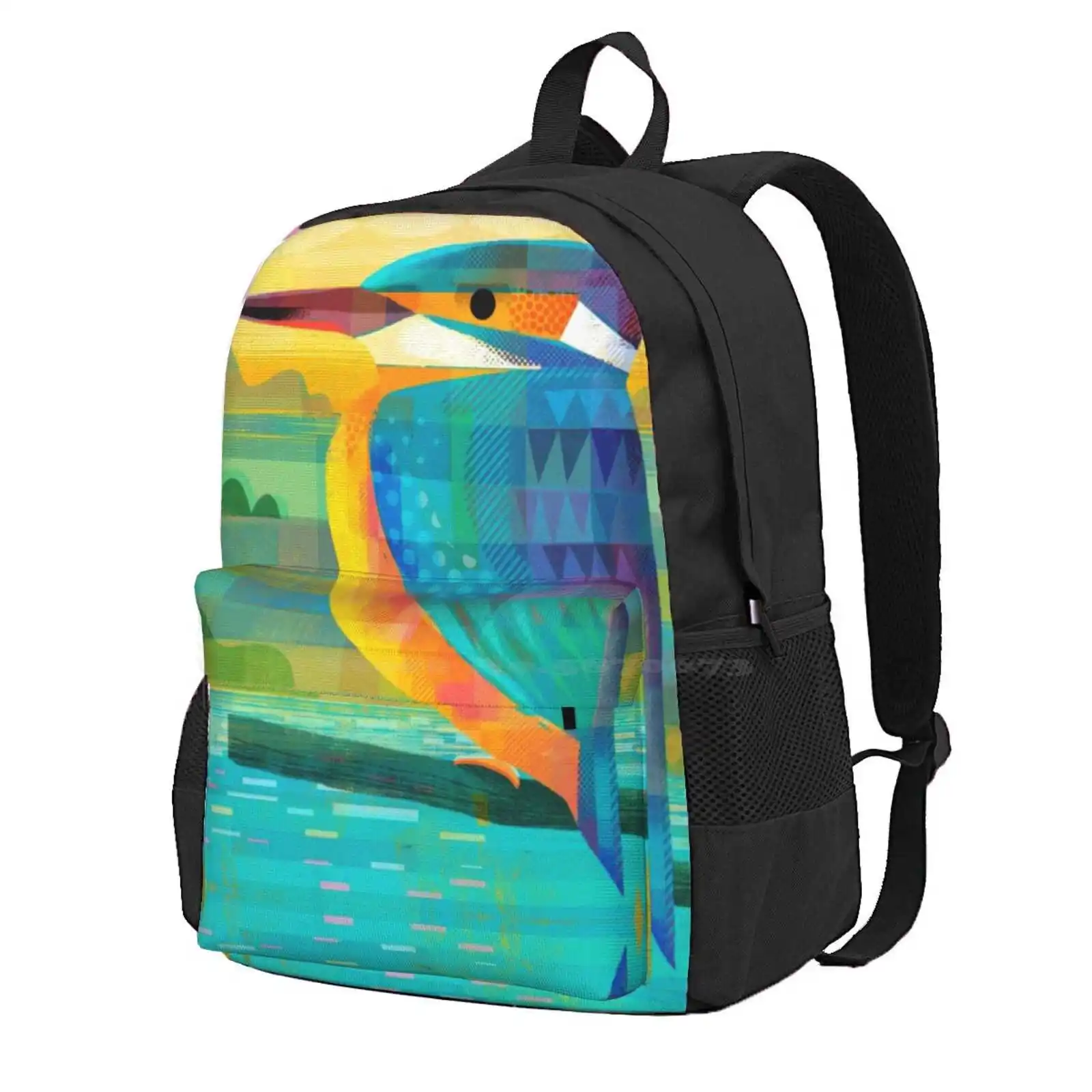 Kingfisher Hot Sale Schoolbag Backpack Fashion Bags Gareth Lucas Baluga Narwhal Whale Owls Birds Digitalart Fashion Tshirtshop